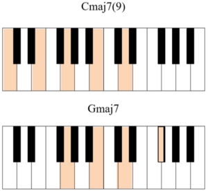 cmaj7(9) gmaj7 piano